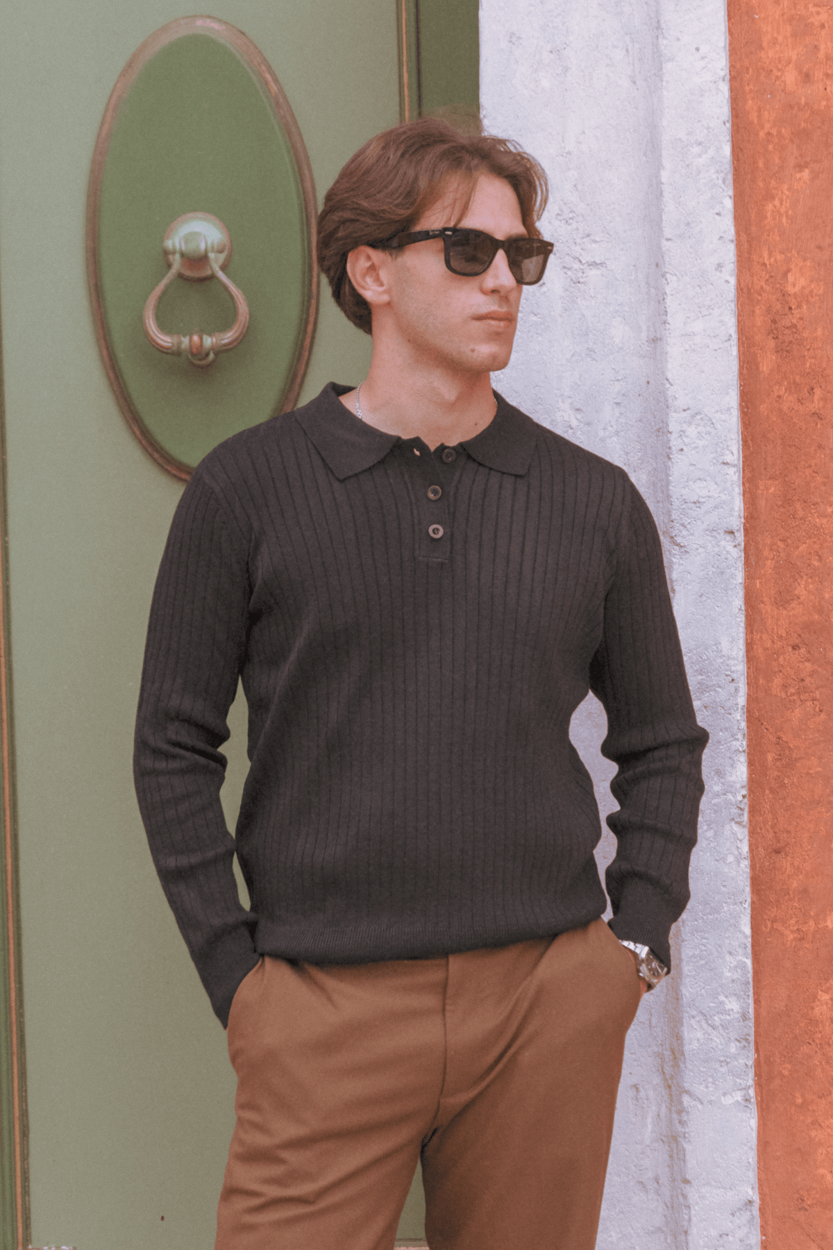 Verone - Long-Sleeved Striped Polo