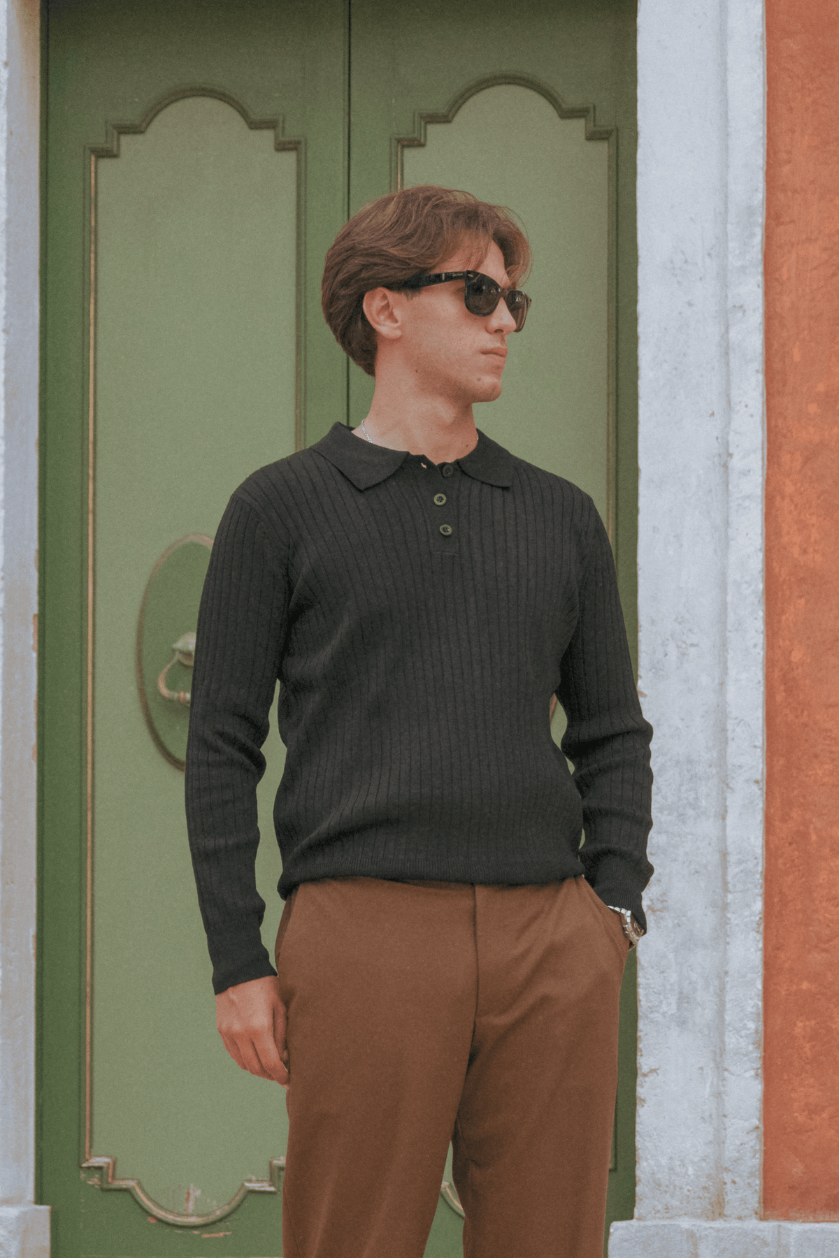 Verone - Long-Sleeved Striped Polo