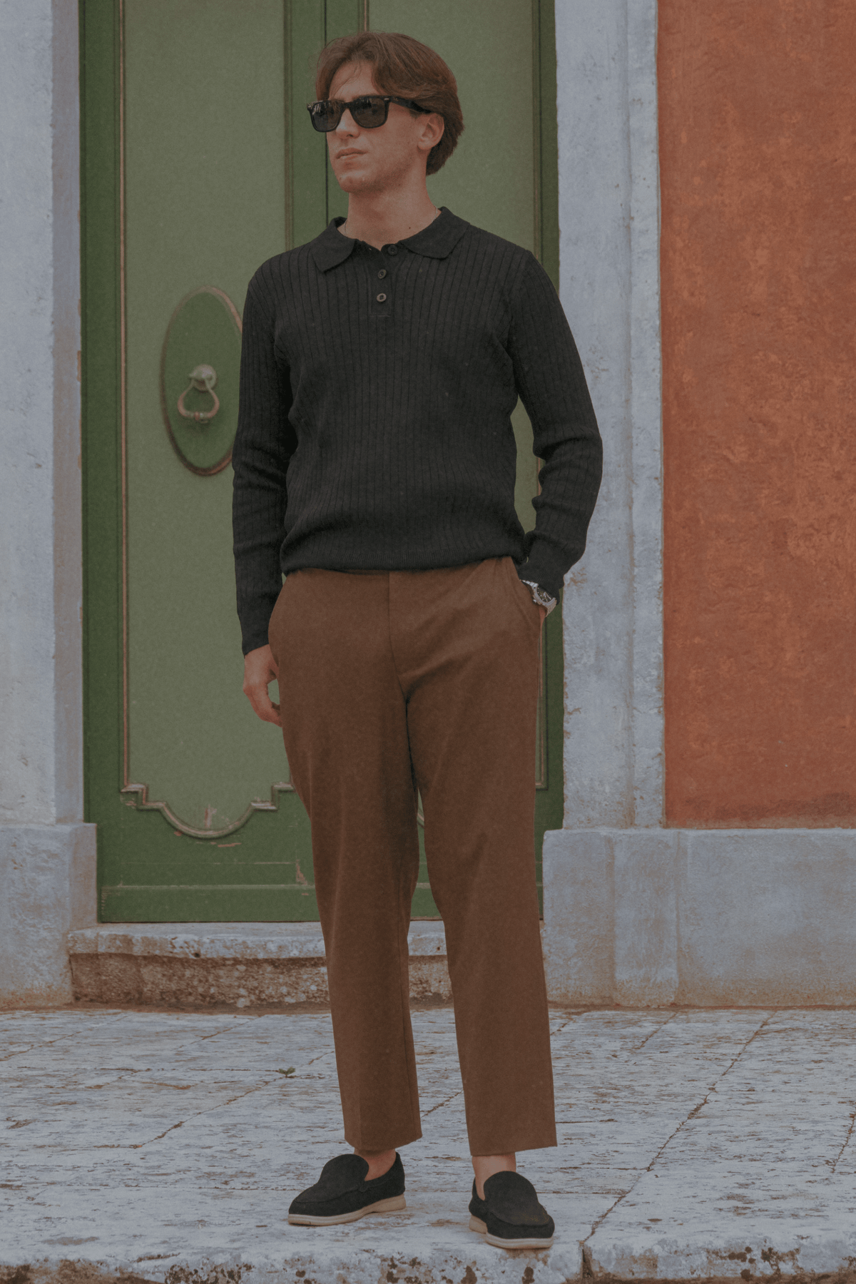 Verone - Long-Sleeved Striped Polo