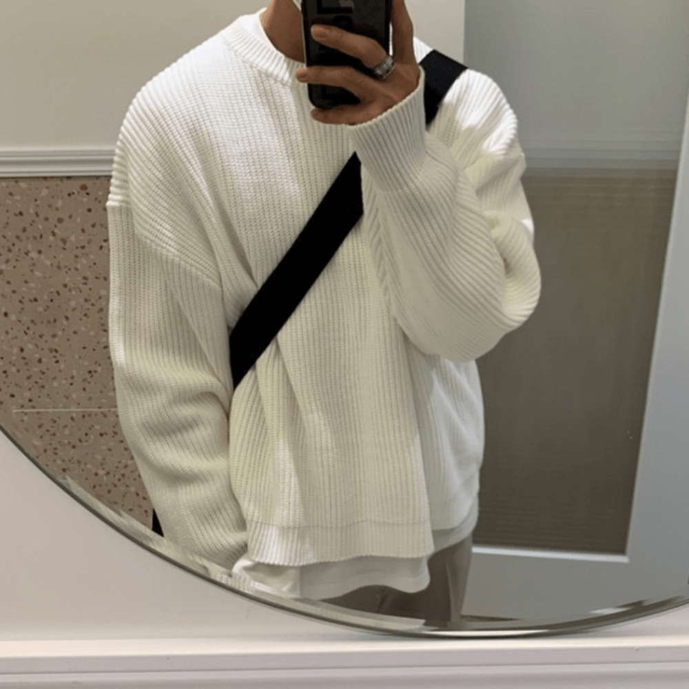 FANUCCIO | Ribbed Crew Neck Sweater