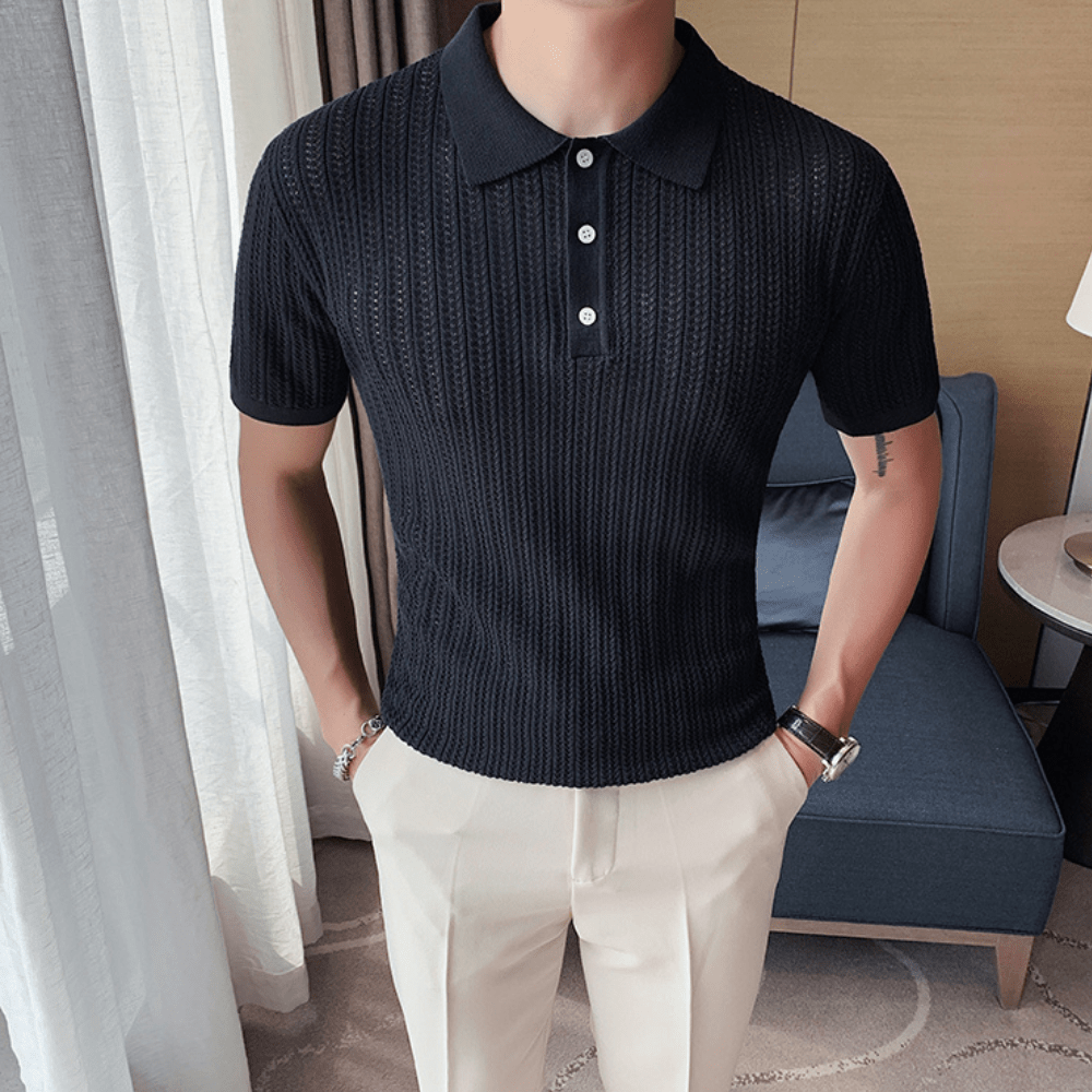 Black M Silvano Short Sleeved Polo Shirt