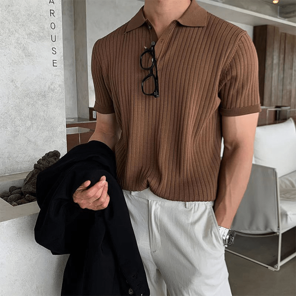 MATTIAS | Short-sleeved Polo Shirt with Stripes
