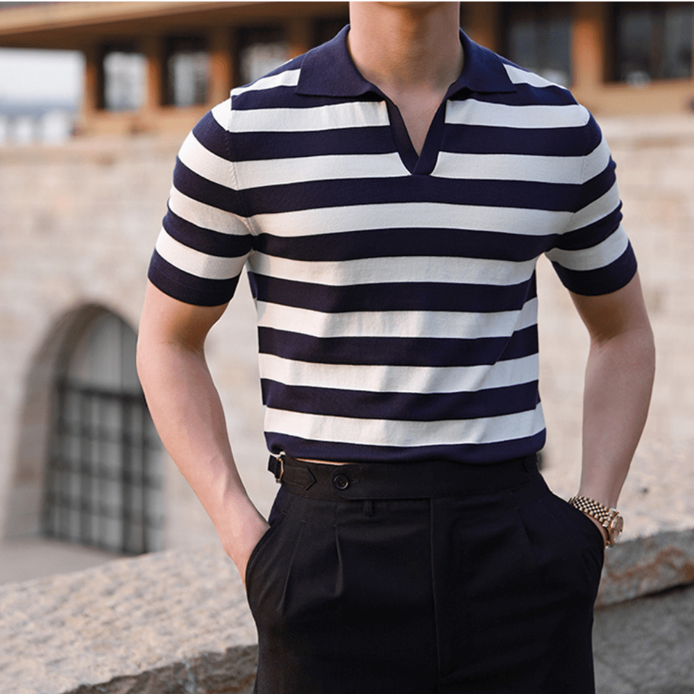 ELI | Striped Short Sleeve Polo Shirt