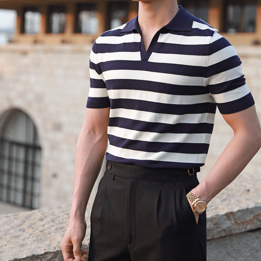 ELI | Striped Short Sleeve Polo Shirt