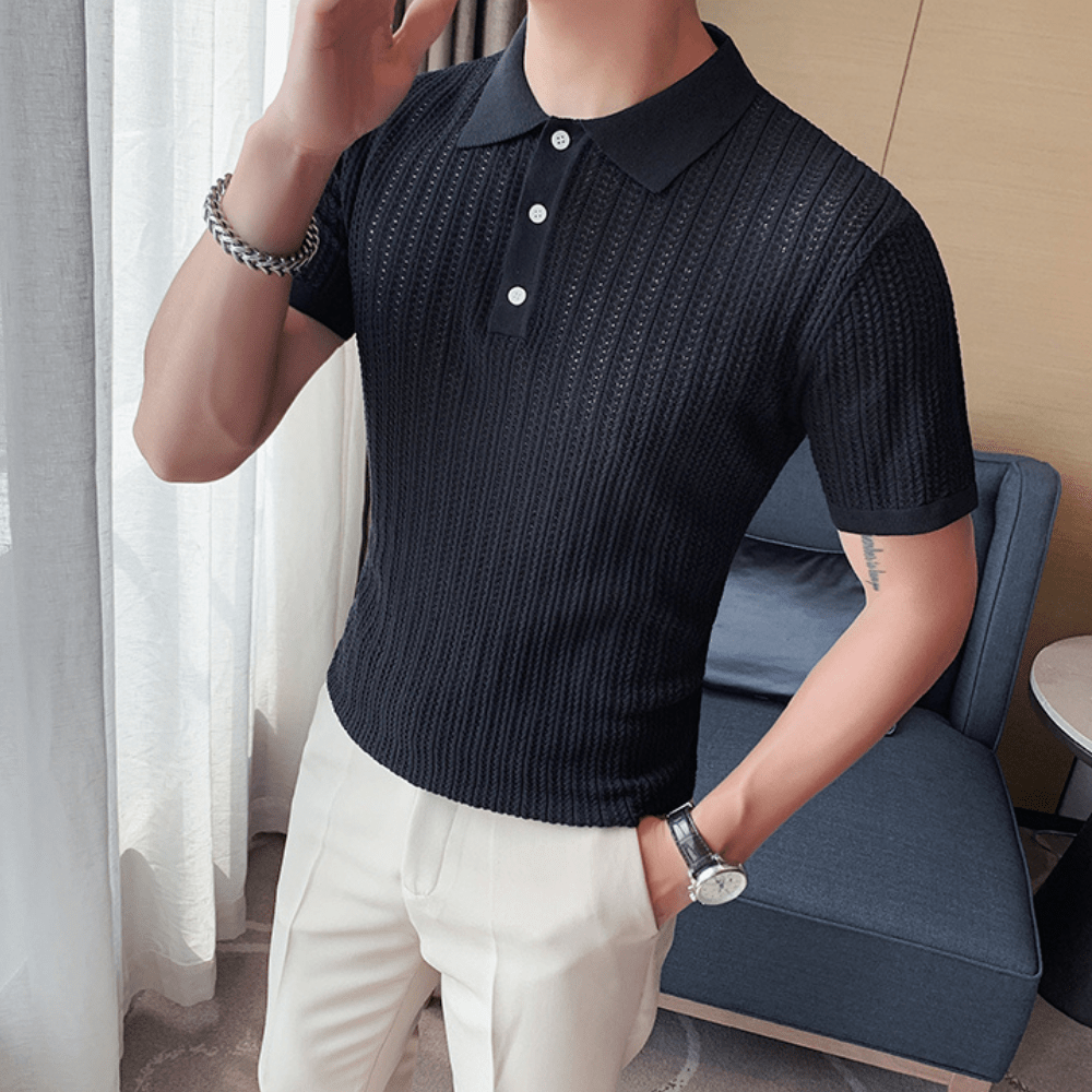 Silvano Short Sleeved Polo Shirt With Collar